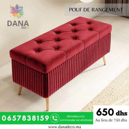 POUF DE RANGEMENT PIED DORE