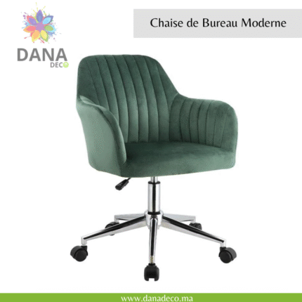 Chaise de Bureau Moderne Pivotante et Réglable en Velours 3